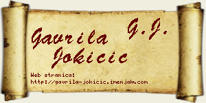 Gavrila Jokičić vizit kartica